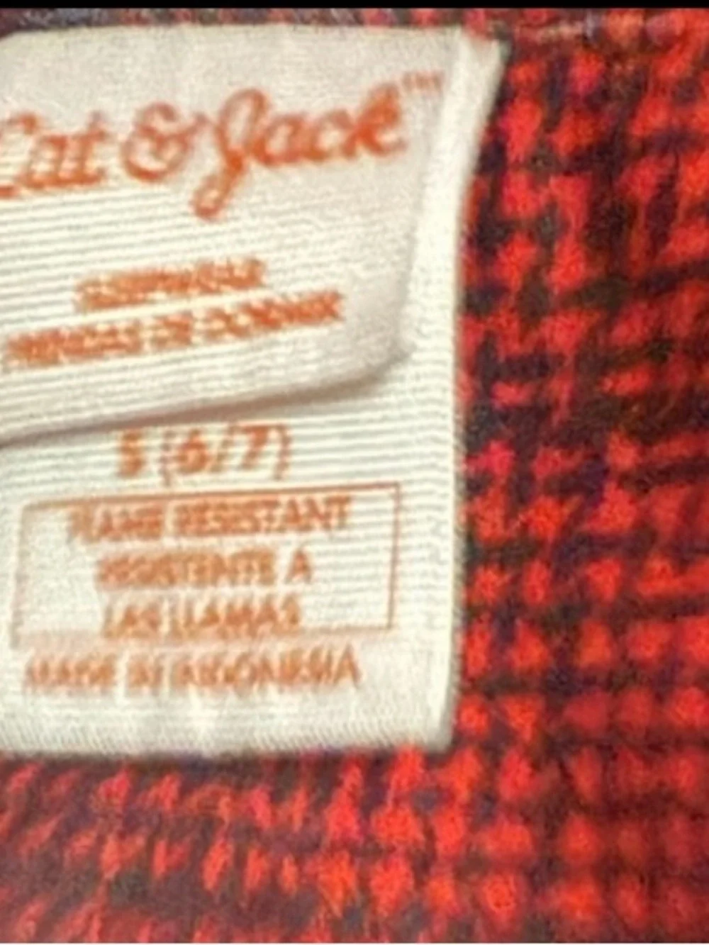 Cat & Jack Red and Black Plaid Kids Pajama Set